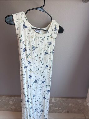 Vintage Petite Focus Floral Rayon Empire Waist Dress Women’s Medium